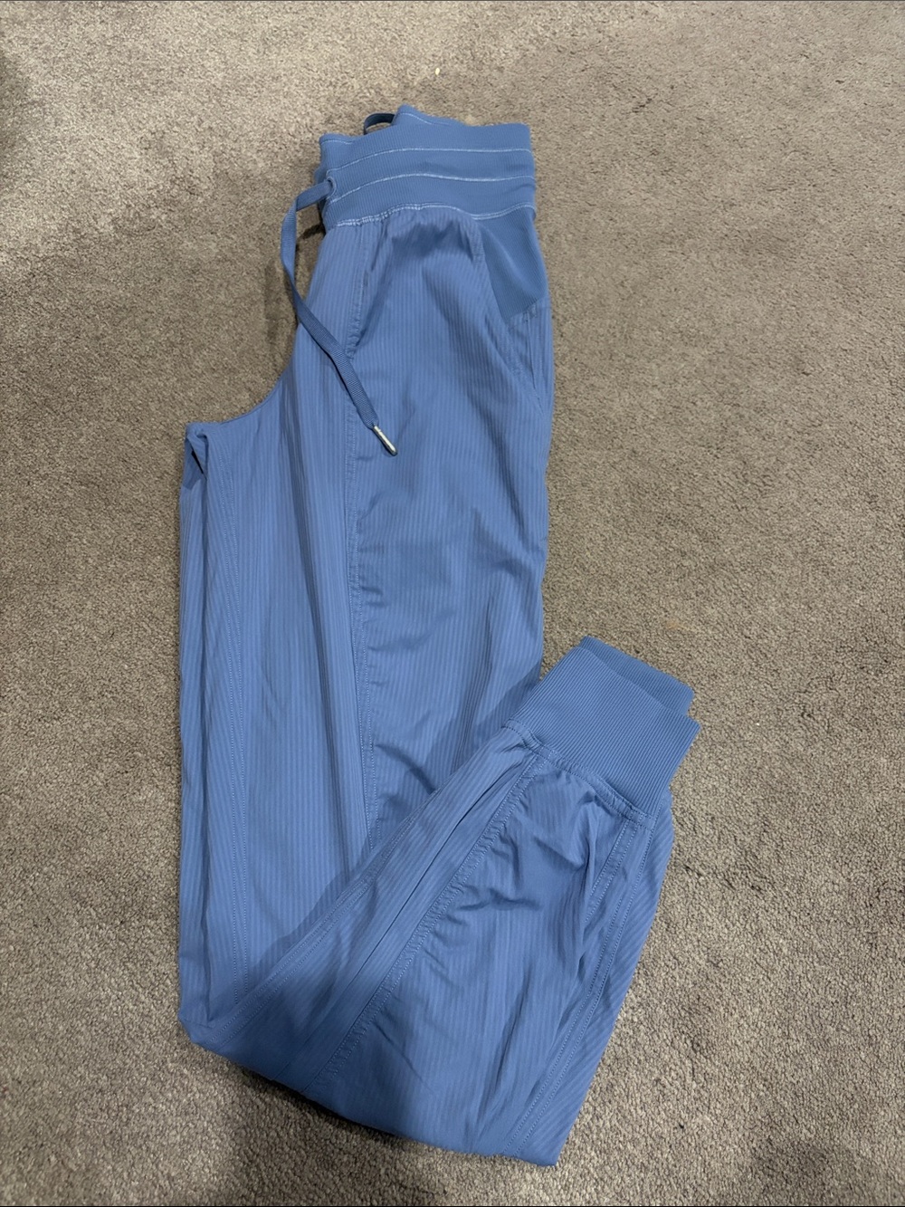 Blue Ribbed Jogger Pants